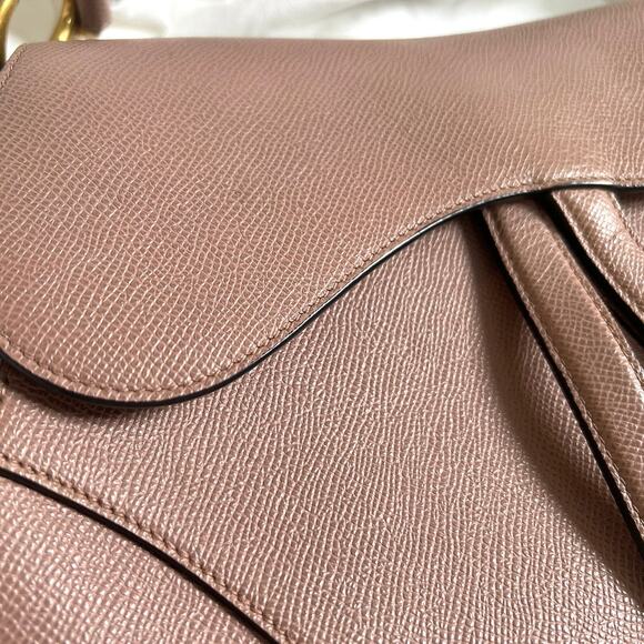 Dior Saddle Bag Warm-Taupe Grained Calf Skin *Auth w/ Additional Strap, Bag, Box - Picture 2 of 16
